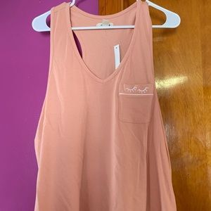 NWT Madewell Pink Racerback Embroidered PJ Top XL